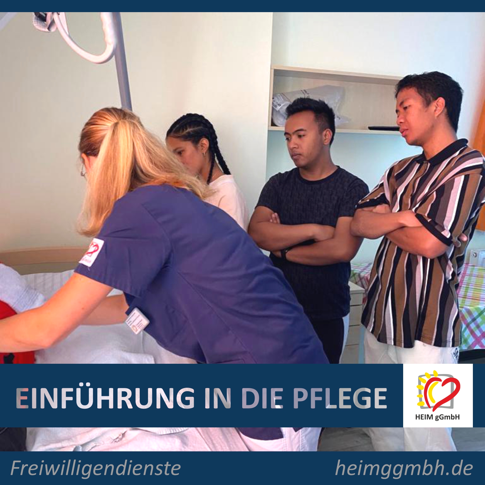 Freiwilligendienste bei der HEIM gemeinnützige GmbH - Unseren Freiwilligen bei den Seminartagen Einführung in die Pflege