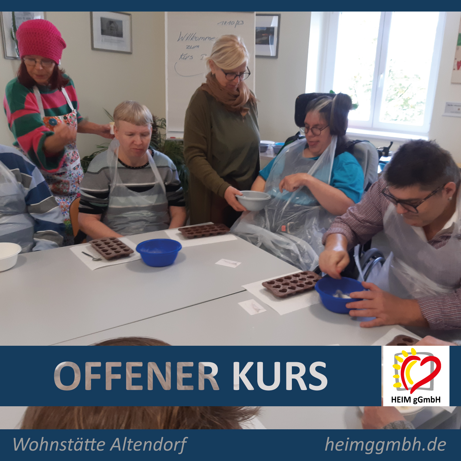 Kreativität bei der Herstellung von Badepralinen beim offenen Kurs in der Wohnstätte Altendorf der HEIM gemeinnützige GmbH