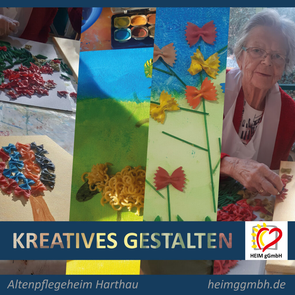 Kreatives gestalten am World Pasta Day / Weltnudeltag im Altenpflegeheim Harthau der HEIM gemeinnützige GmbH