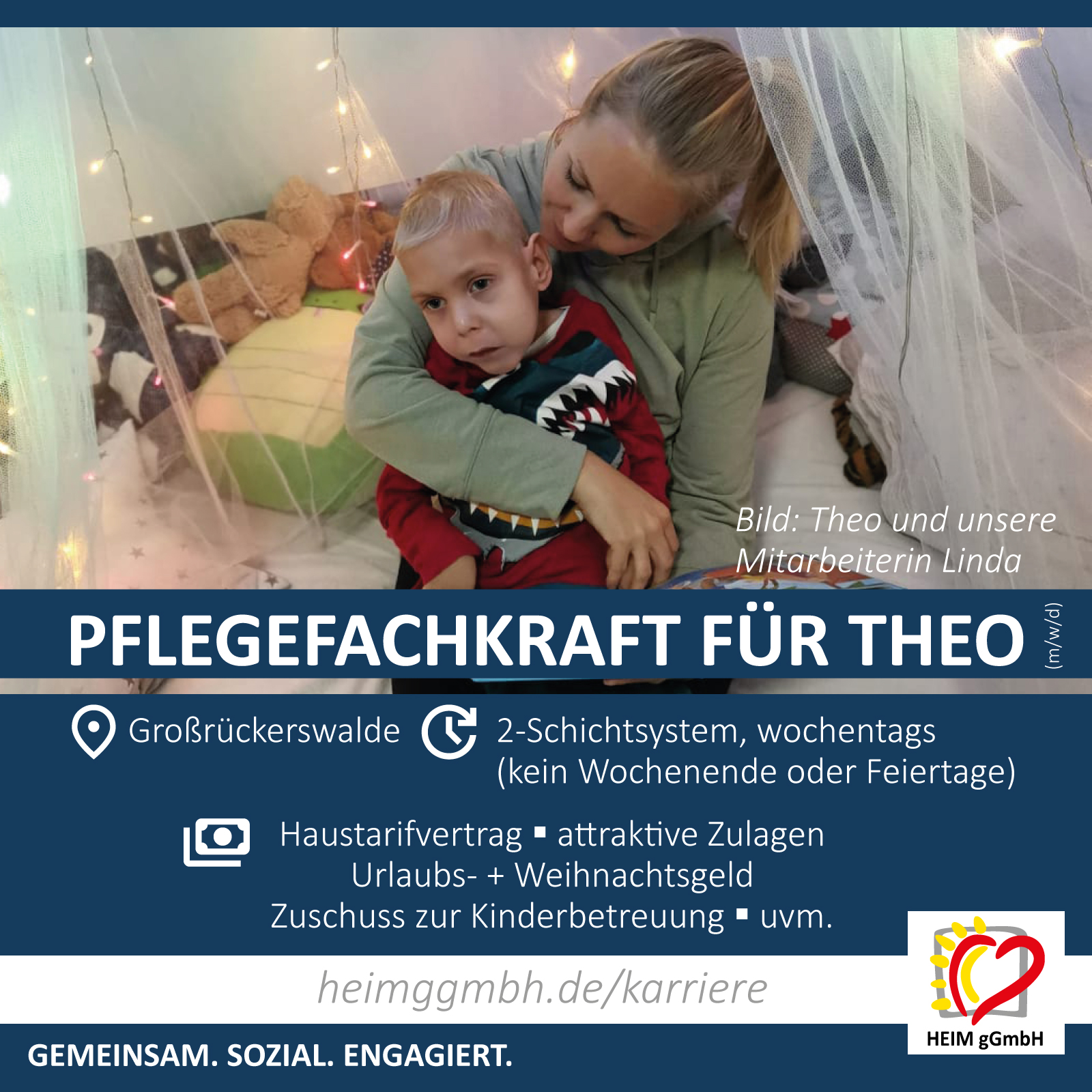 Die HEIM gemeinnützige GmbH braucht weitere Unterstützung für unsere ambulante Kinderpflege in Großrückerswalde.