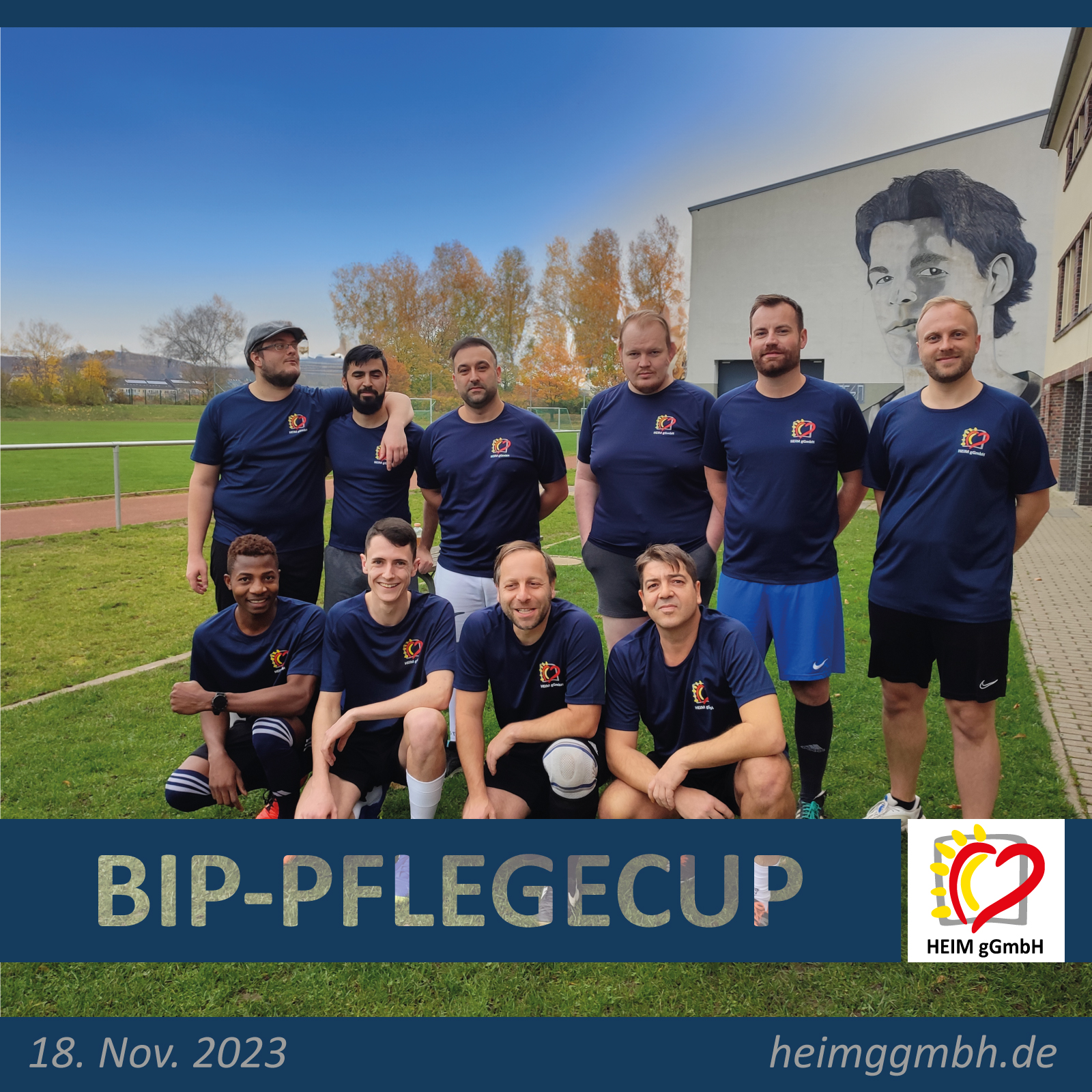 Das Fußballteam der HEIM gemeinnützigen GmbH mit dabei beim ersten BIP-Pflegecup in der Chemnitzer Jahnbaude