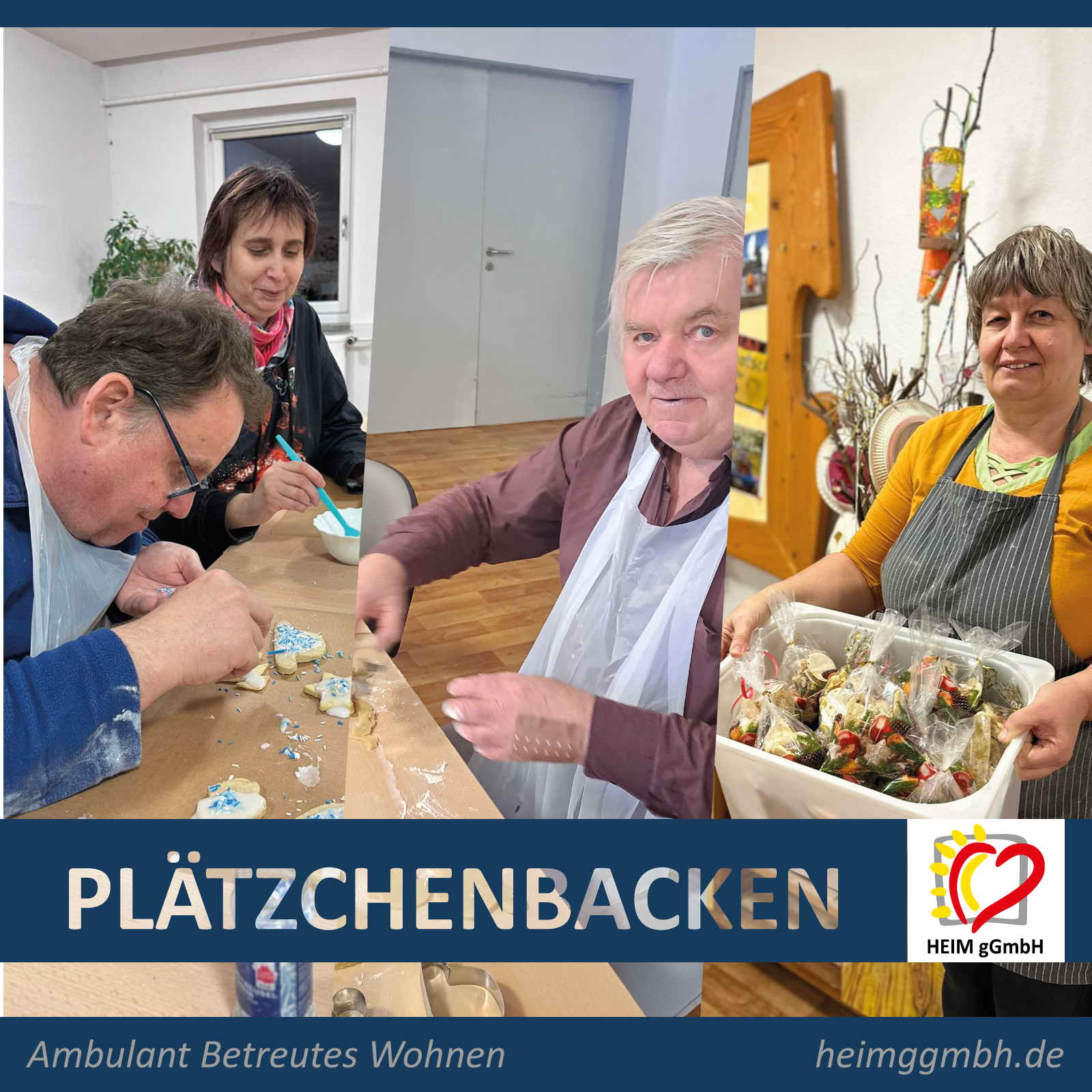 Weihnachtliche Plätzchen-Back-Aktion beim Ambulant Betreuten Wohnen der HEIM gemeinnützige GmbH in Chemnitz