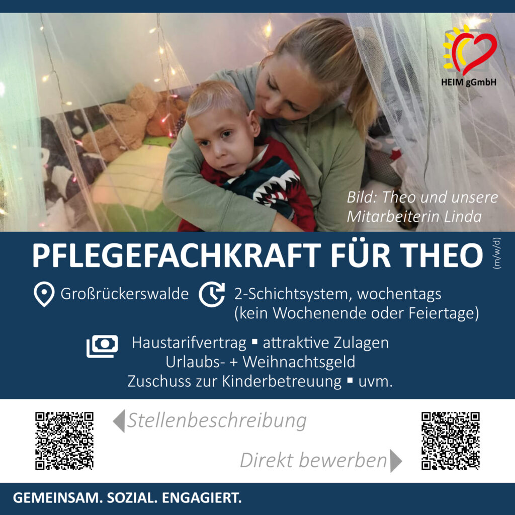 Wir suchen eine Pflegefachkraft für unsere ambulante Kinderpflege in Großrückerswalde