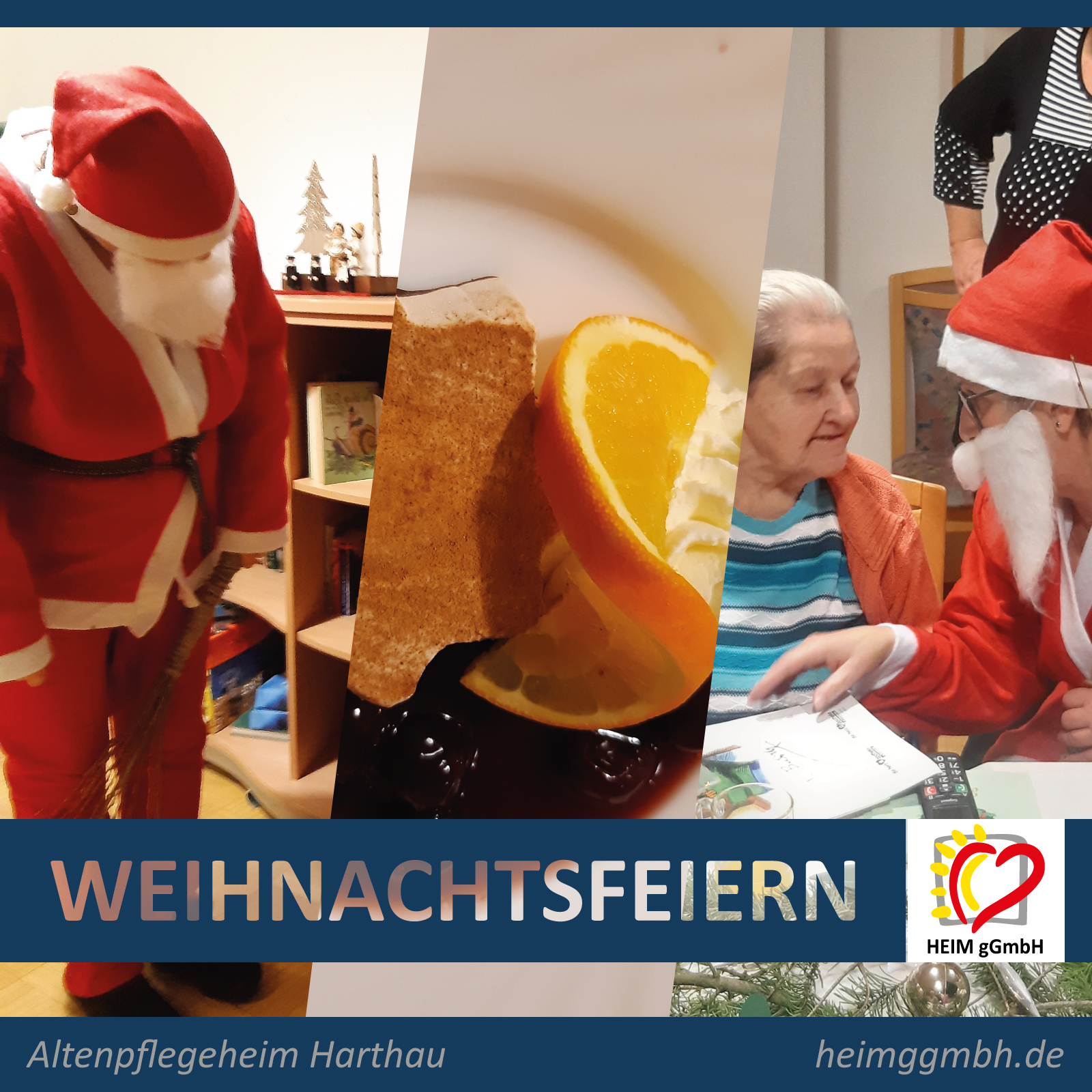 Drei Tage, drei Wohnbereiche, drei Feiern - Weihnachten im Altenpflegeheim Harthau der HEIM gemeinnützigen GmbH