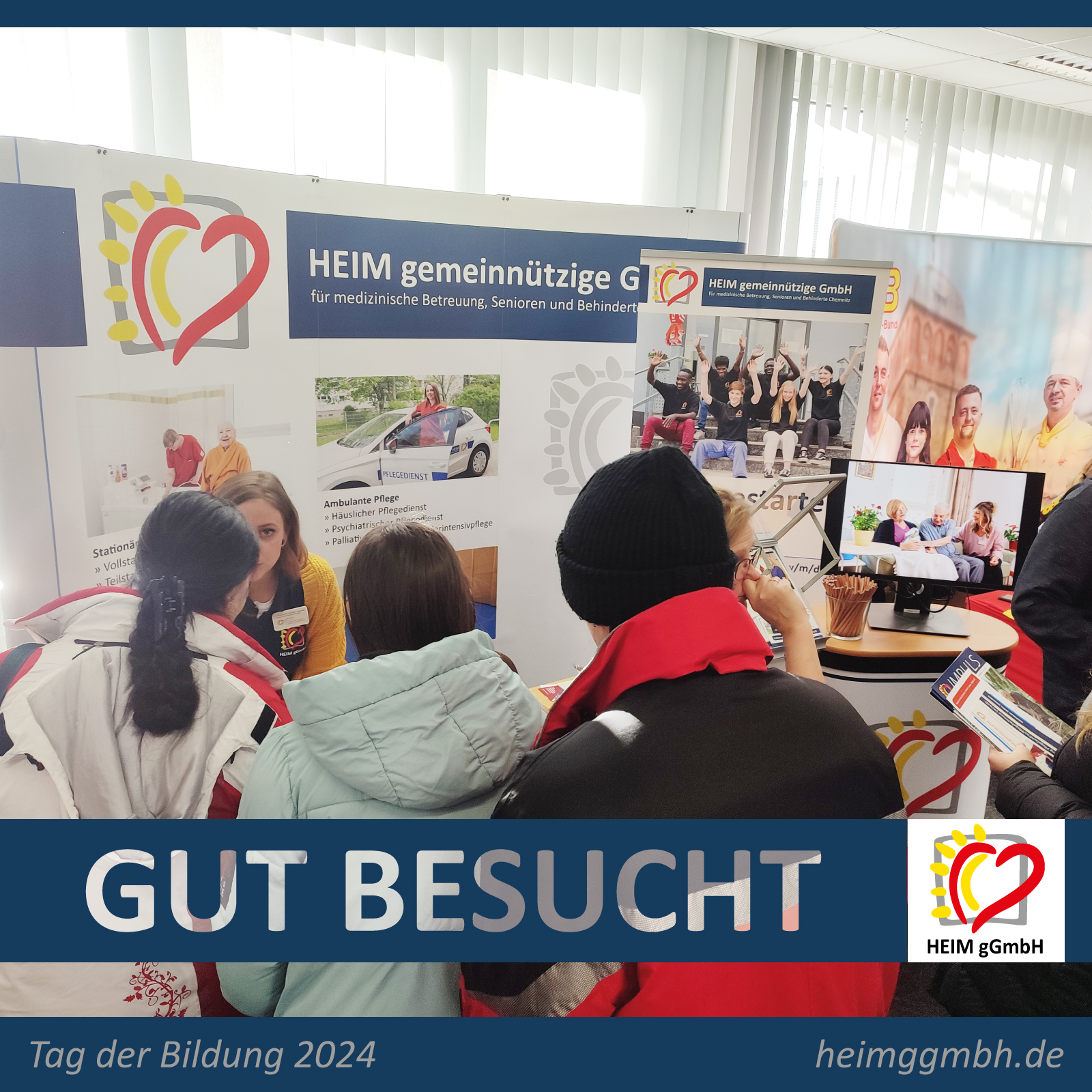 Die HEIM gemeinnützige GmbH mit einem Stand auf dem "Tag der Bildung" in der Agentur für Arbeit in Chemnitz