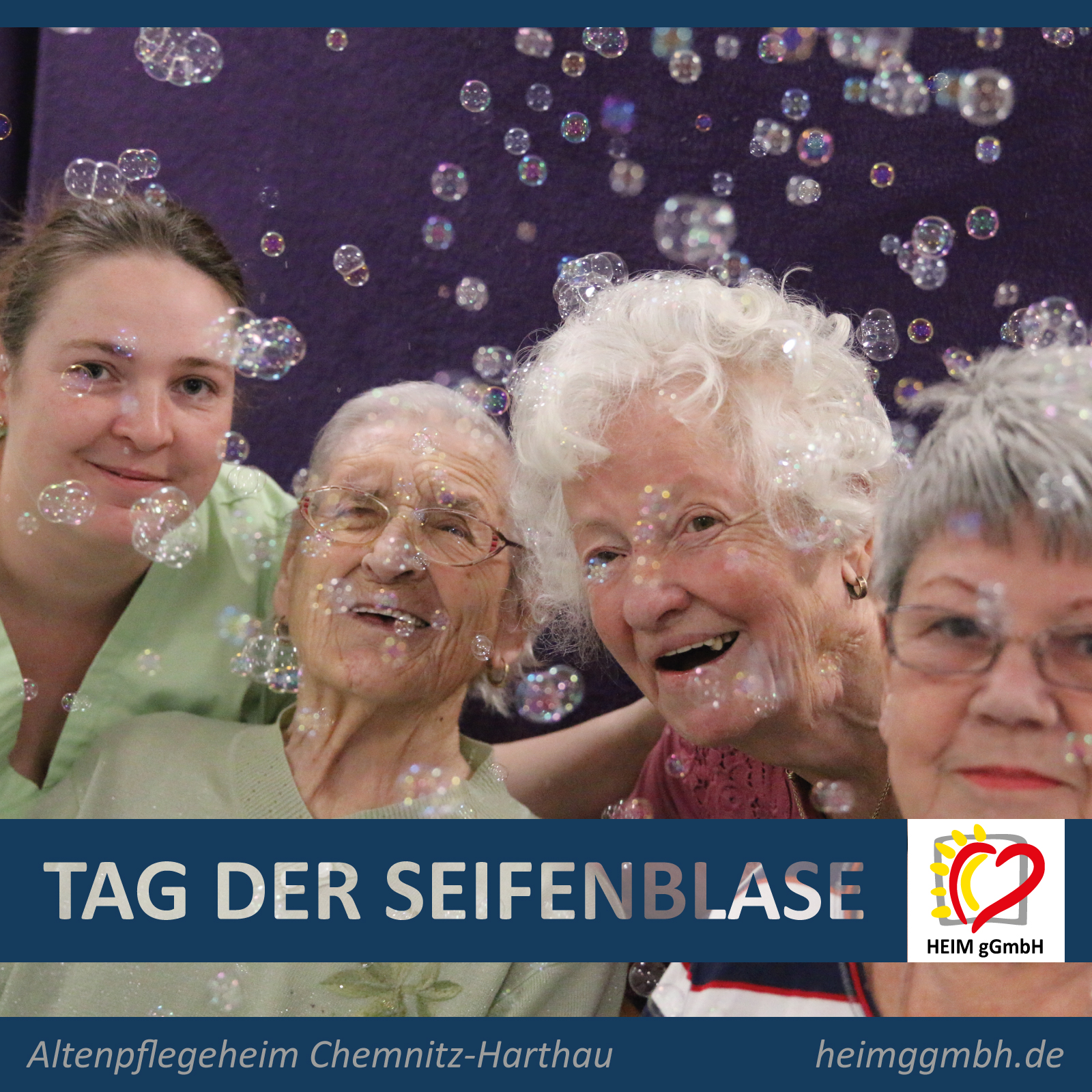 Freude und Vergänglichkeit - Tag der Seifenblase im Altenpflegeheim Chemnitz Harthau der HEIM gemeinnützigen GmbH
