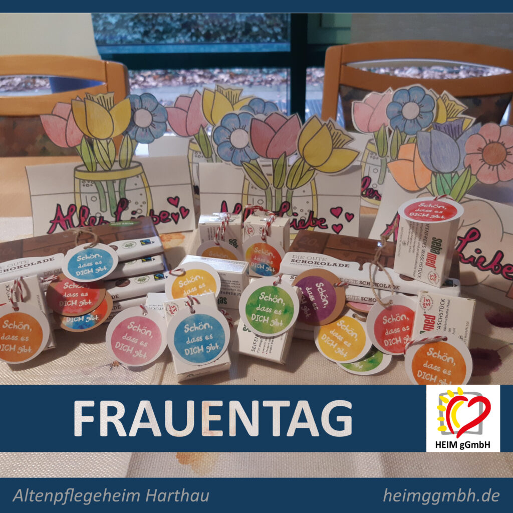 Ein kleiner Frauentagsgruß, der an die Bewohnerinnen im Altenpflegeheim Harthau der HEIM hgemeinnützigen GmbH verteilt wurde.