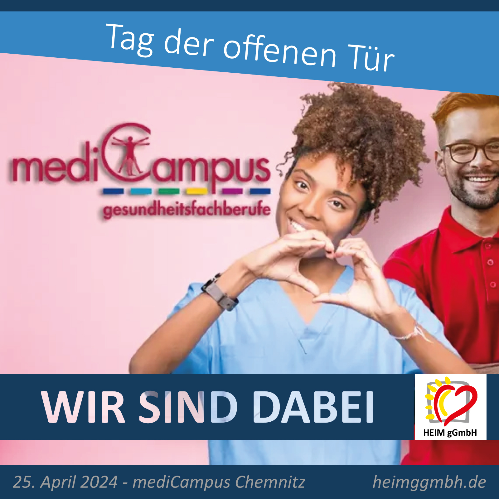Die HEIM gemeinnützige GmbH beim Tag der offenen Tür bei mediCampus Chemnitz informiert über Ausbildungsmöglichkeiten