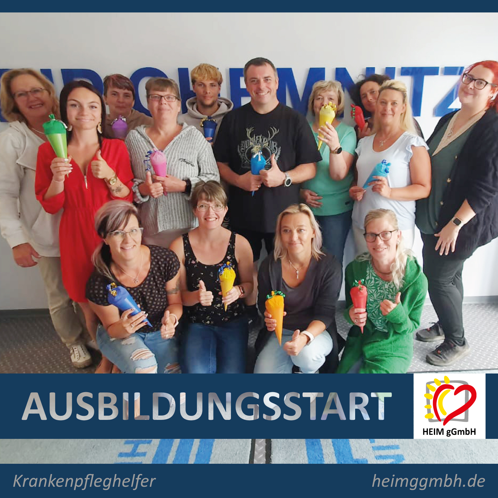 Ausbildungsstart unserer eigenen staatlich anerkannten Krankenpfleghelfer bei der HEIM gemeinnützigen GmbH in Chemnitz.