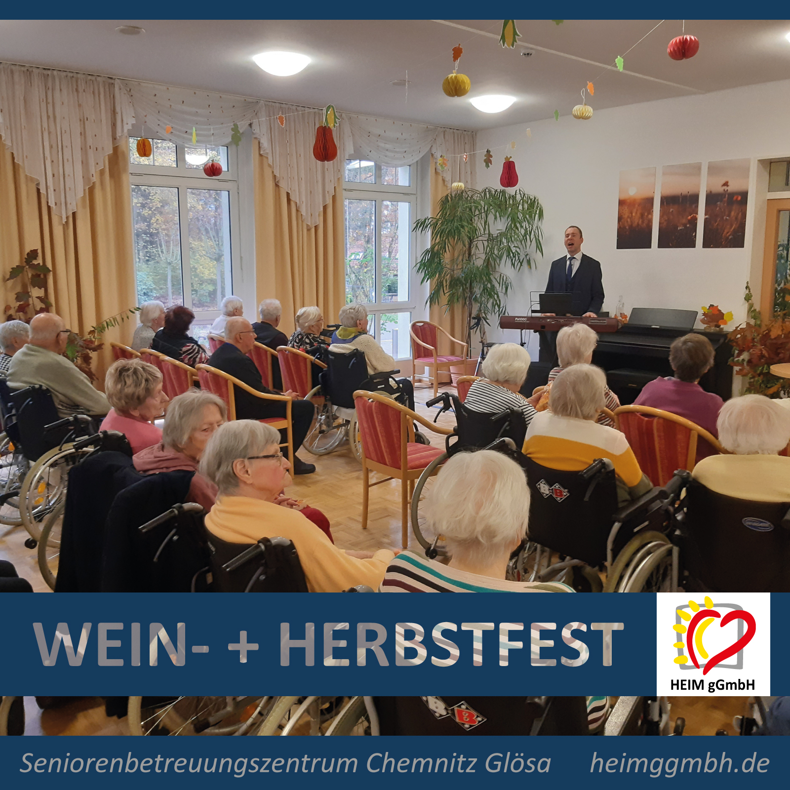 Stimungsvolles Weinfest und Herbstfest in unserem Seniorenbetreuungszentrum Chemnitz Glösa der HEIM gemeinnützigen GmbH