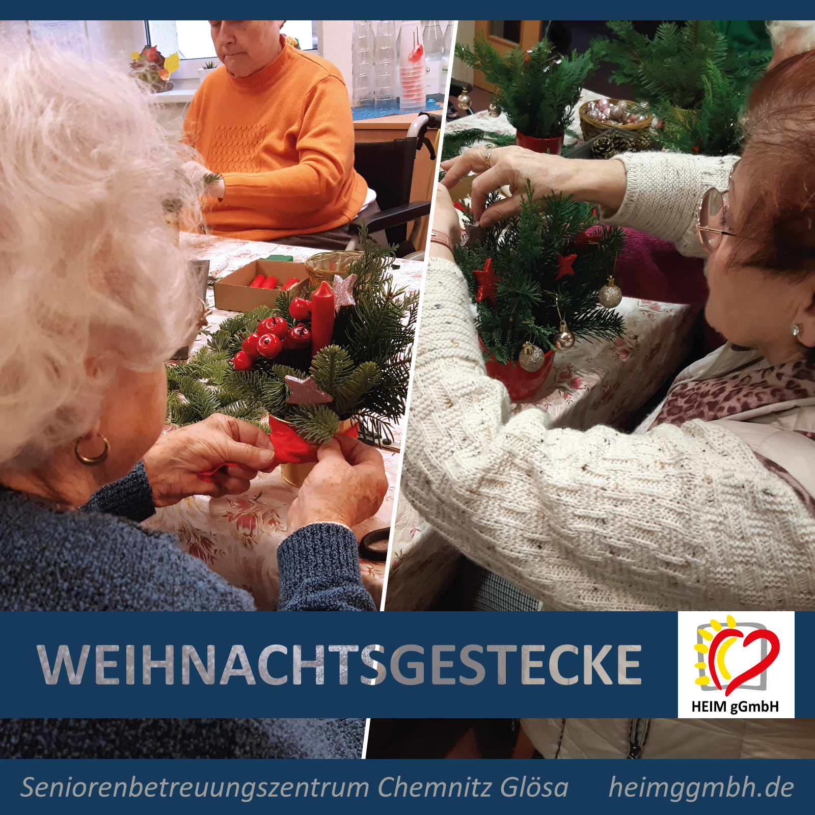 Gemeinsam statt einsam - Vorweihnachtliches aus dem Seniorenbetreuungszentrum Chemnitz Glösa der HEIM gemeinnützigen GmbH
