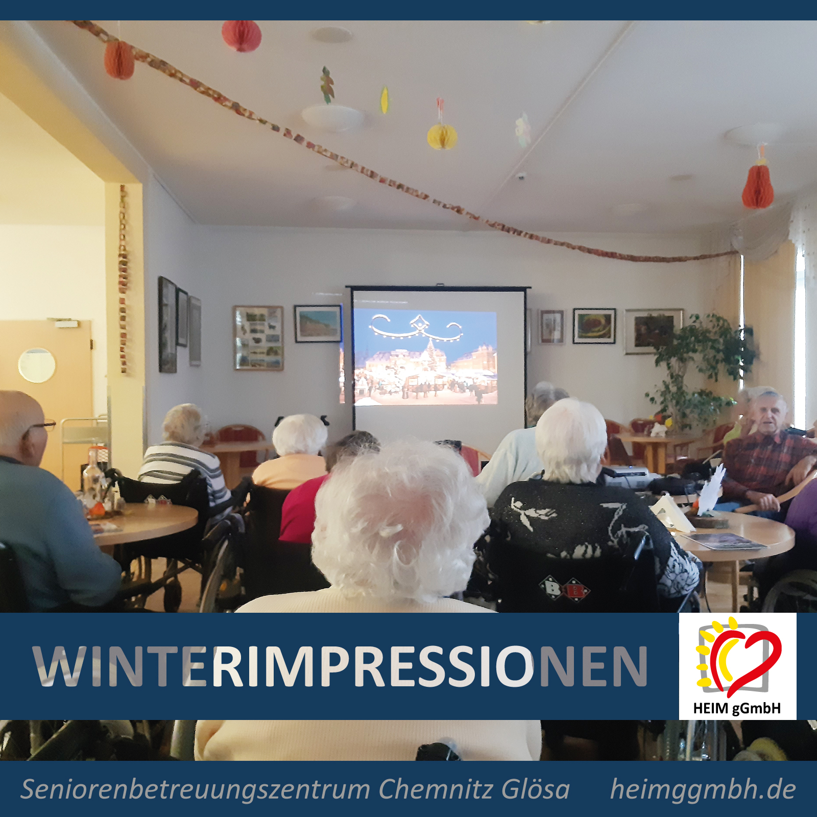 Sehr schöne Winterimpressionen aus unserer Heimat im Seniorenbetreuungszentrum Chemnitz Glösa der HEIM gemeinnützigen GmbH