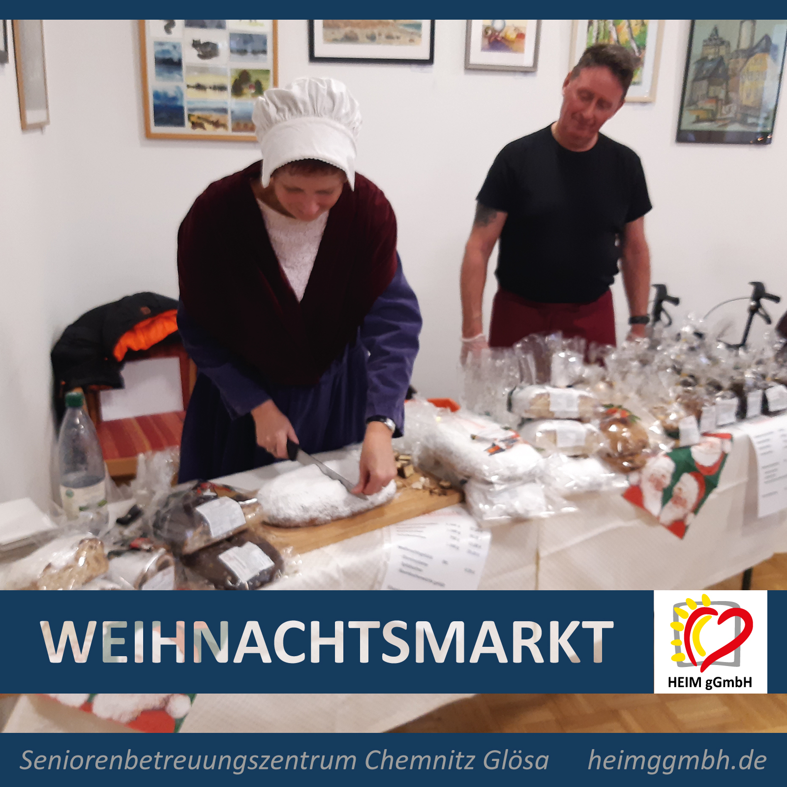 Schoener und besinnlicher Weihnachtsmarkt im Seniorenbetreuungszentrum Chemnitz Gloesa der HEIM gemeinnuetzigen GmbH