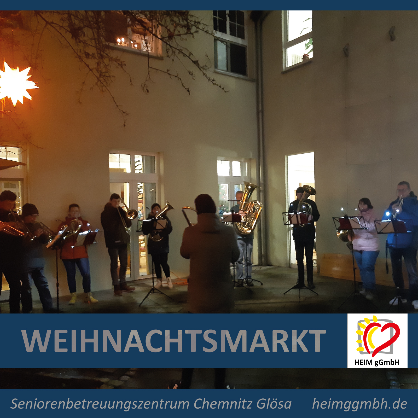 Schoener und besinnlicher Weihnachtsmarkt im Seniorenbetreuungszentrum Chemnitz Gloesa der HEIM gemeinnuetzigen GmbH