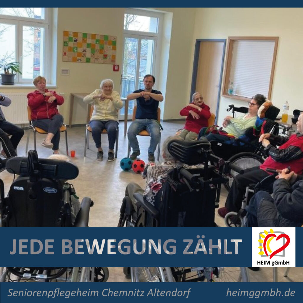 Jede Bewegung zählt! Gymnastik in unserem Seniorenpflegeheim Chemnitz Altendorf der HEIM gemeinnützigen GmbH