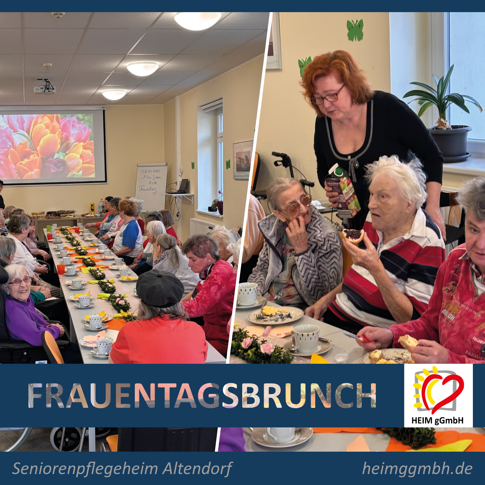 Frauentagsbrunch in unserem Seniorenpflegeheim in Chemnitz Altendorf der HEIM gemeinnützigen GmbH in Chemnitz
