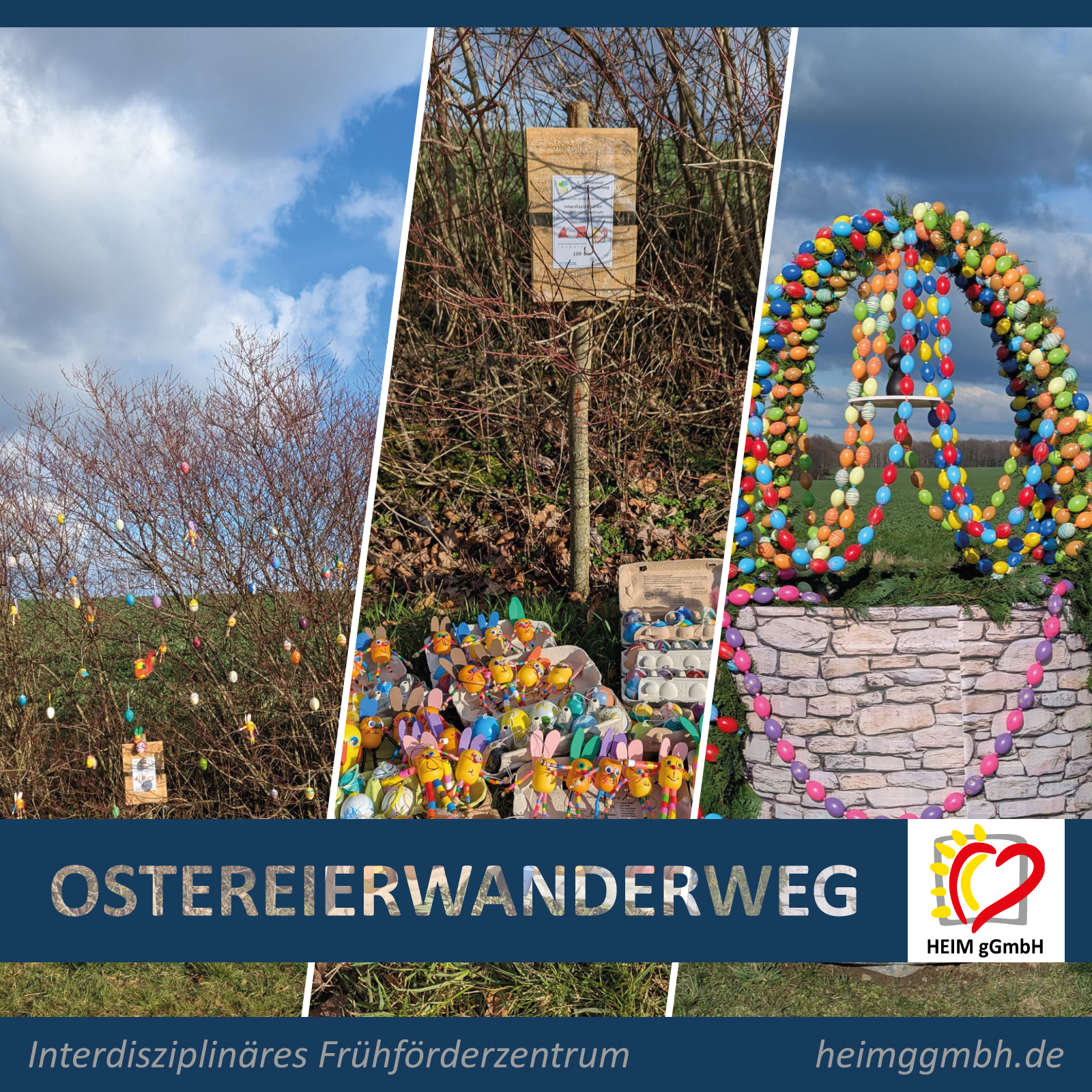Interdisziplinäres Frühförderentrum IFZ der HEIM gGmbH gestaltet einen kleinen Teil des Ostereierwanderweg in Lichtenau