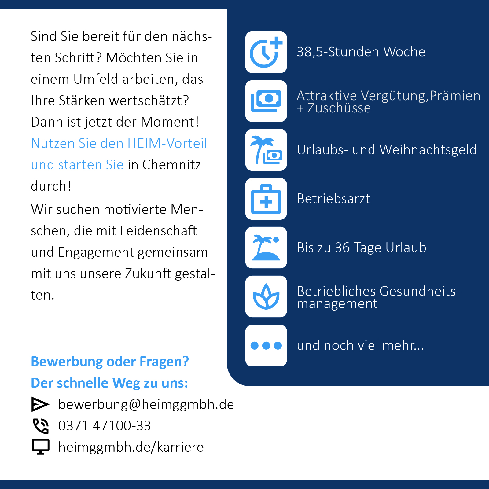 Ihr HEIM-Vorteil - Ihre Karriere - Möchten Sie in einem Umfeld arbeiten, das Ihre Stärken wertschätzt? - HEIM gGmbH