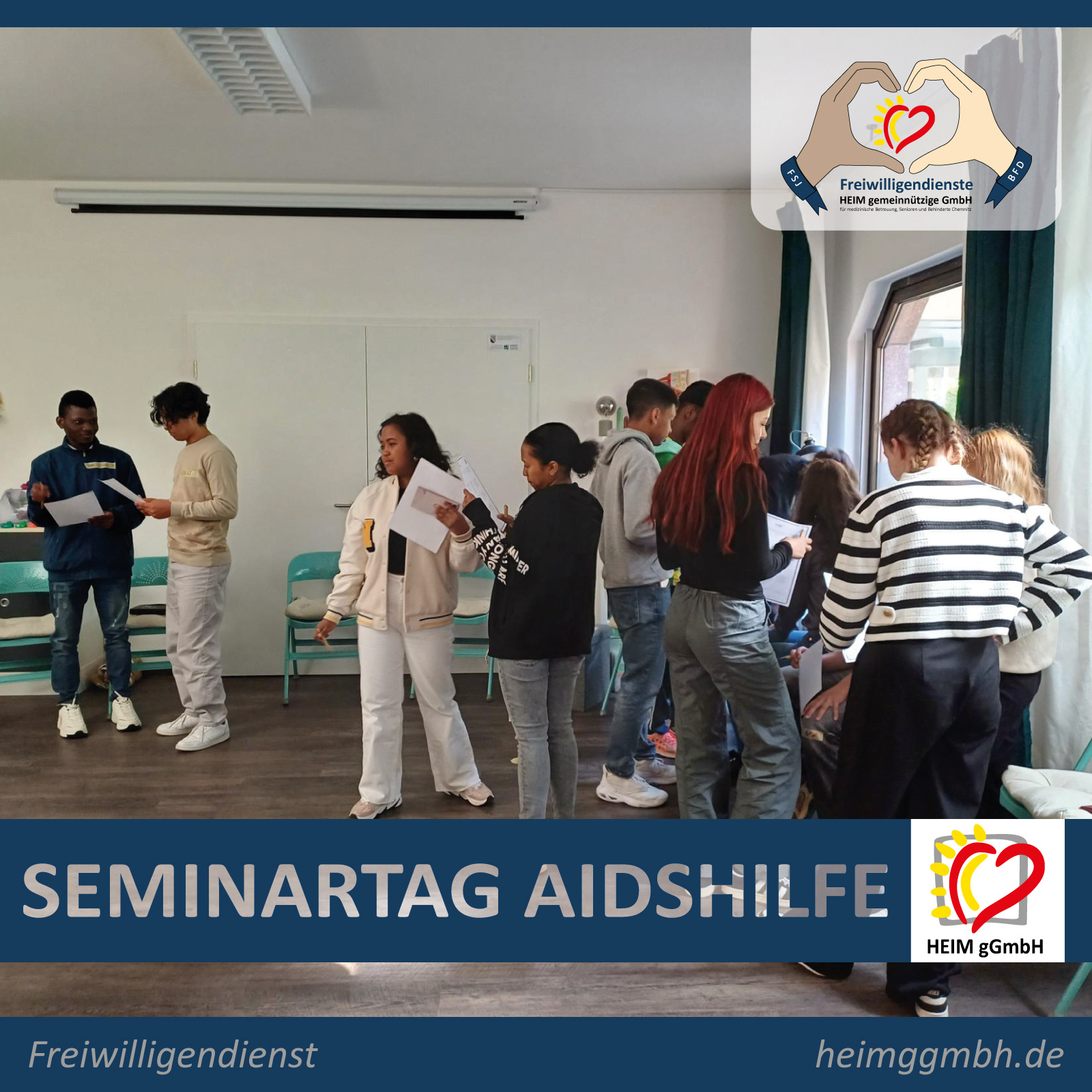 Unsere Freiwilligendienstler des FSJ beim Seminartag bei der Aidshilfe in Chemnitz - HEIM gGmbH in Chemnitz