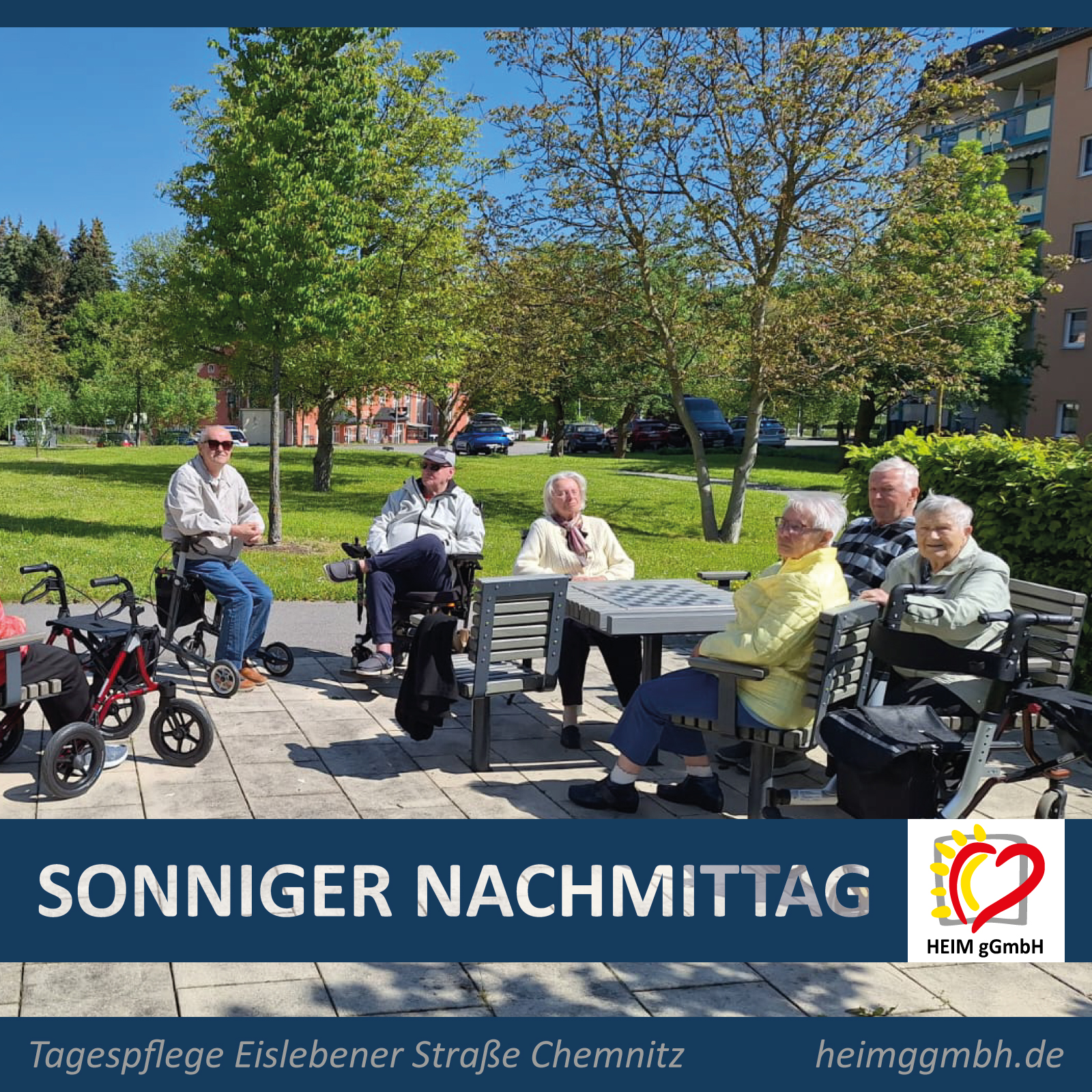 Sonniger Spaziergang - Tagespflege Eislebener Straße in Chemnitz der HEIM gGmbH - Gemeinsam. Sozial. Engagiert.