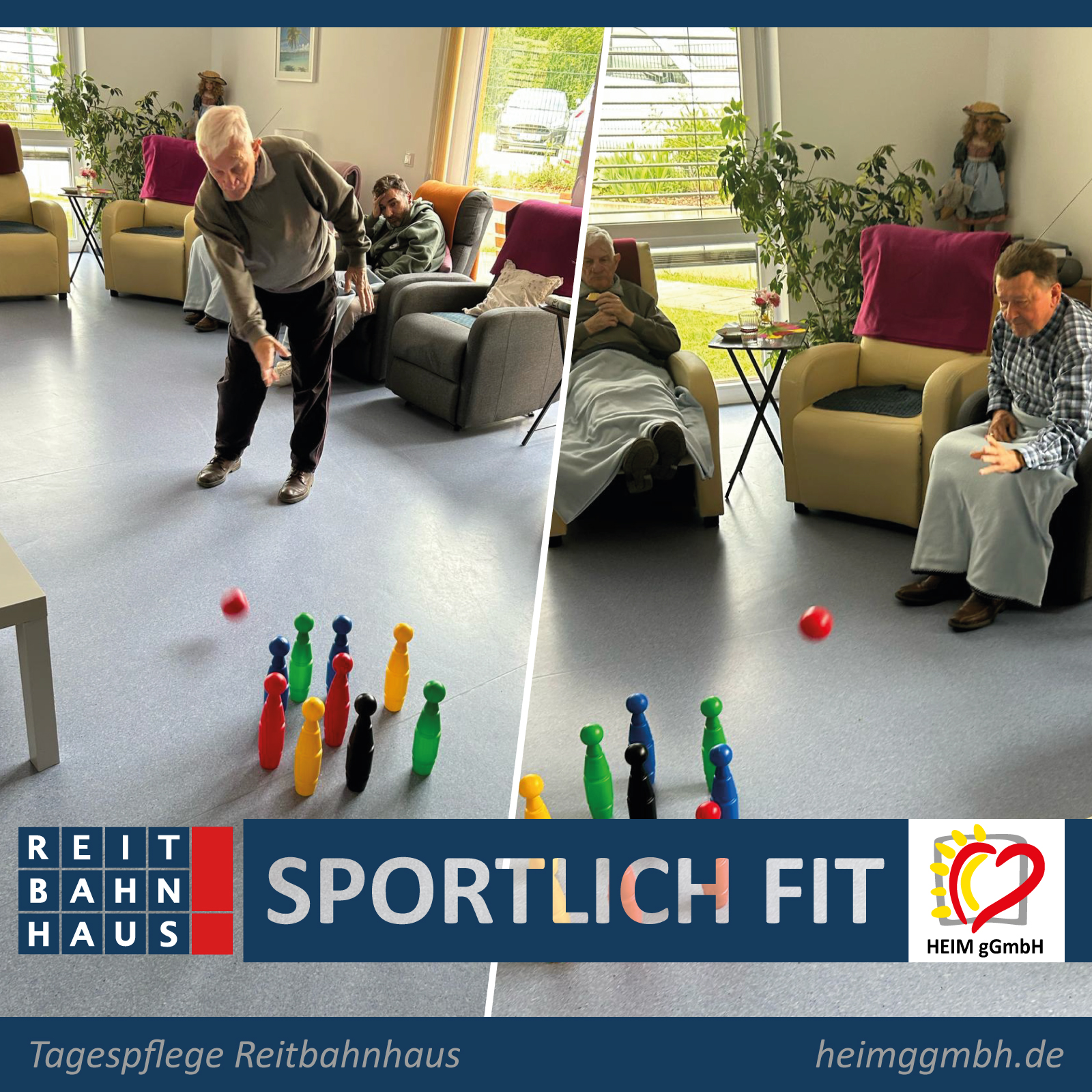 Sportliche Betätigung in der Freitagsrunde - Tagespflege im REITBAHNHAUS der HEIM gGmbH in Chemnitz Bernsdorf