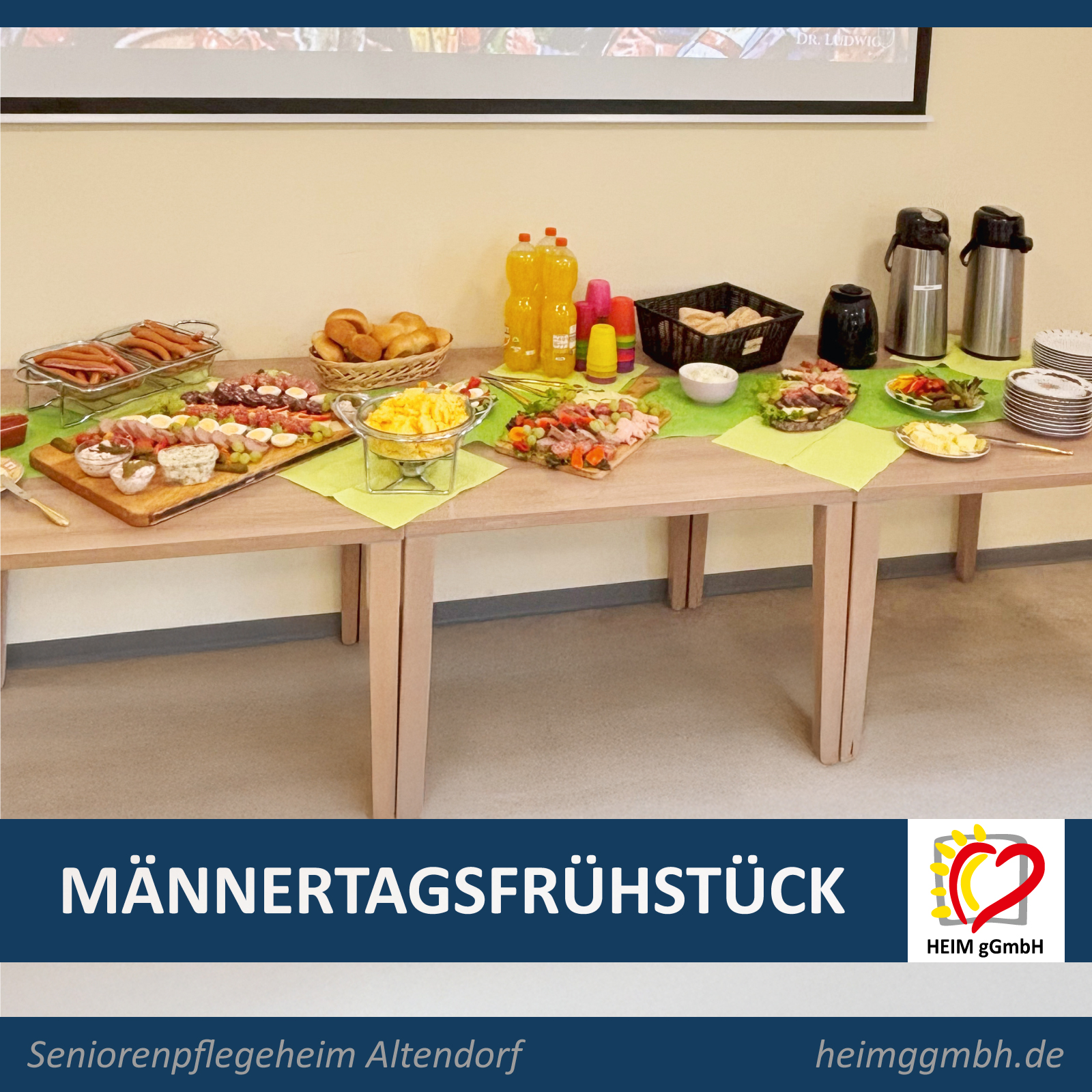 Rückblick: Deftiges udn gutes Männertagsfrühstück im Seniorenpflegeheim Chemnitz Altendorf der HEIM gGmbH Chemnitz