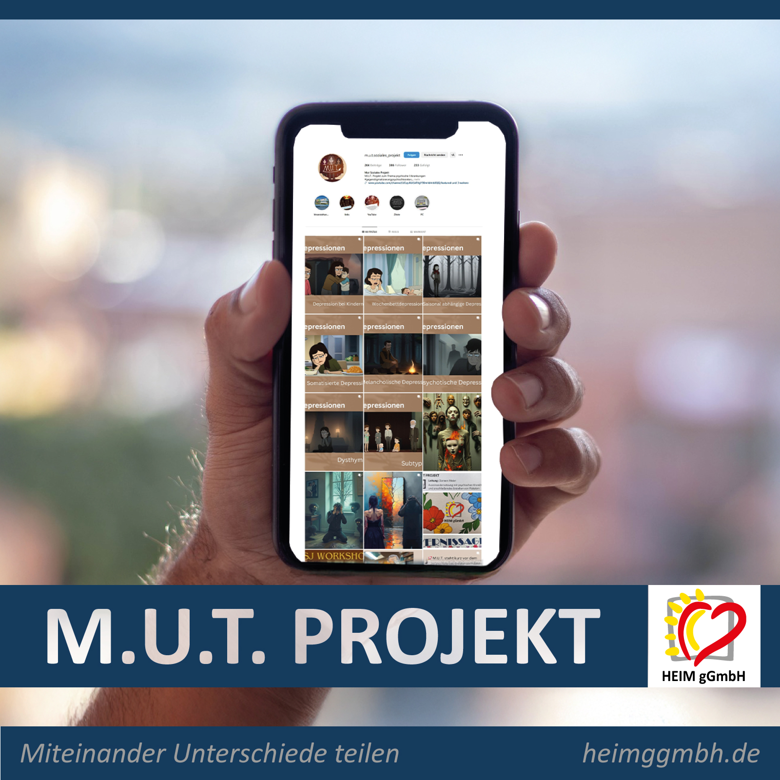 Depressionen im jungen Alter? Neuer Beitrag des M.U.T.-Projektes der HEIM gGmbH in Chemnitz - Miteinander Unterschiede teilen