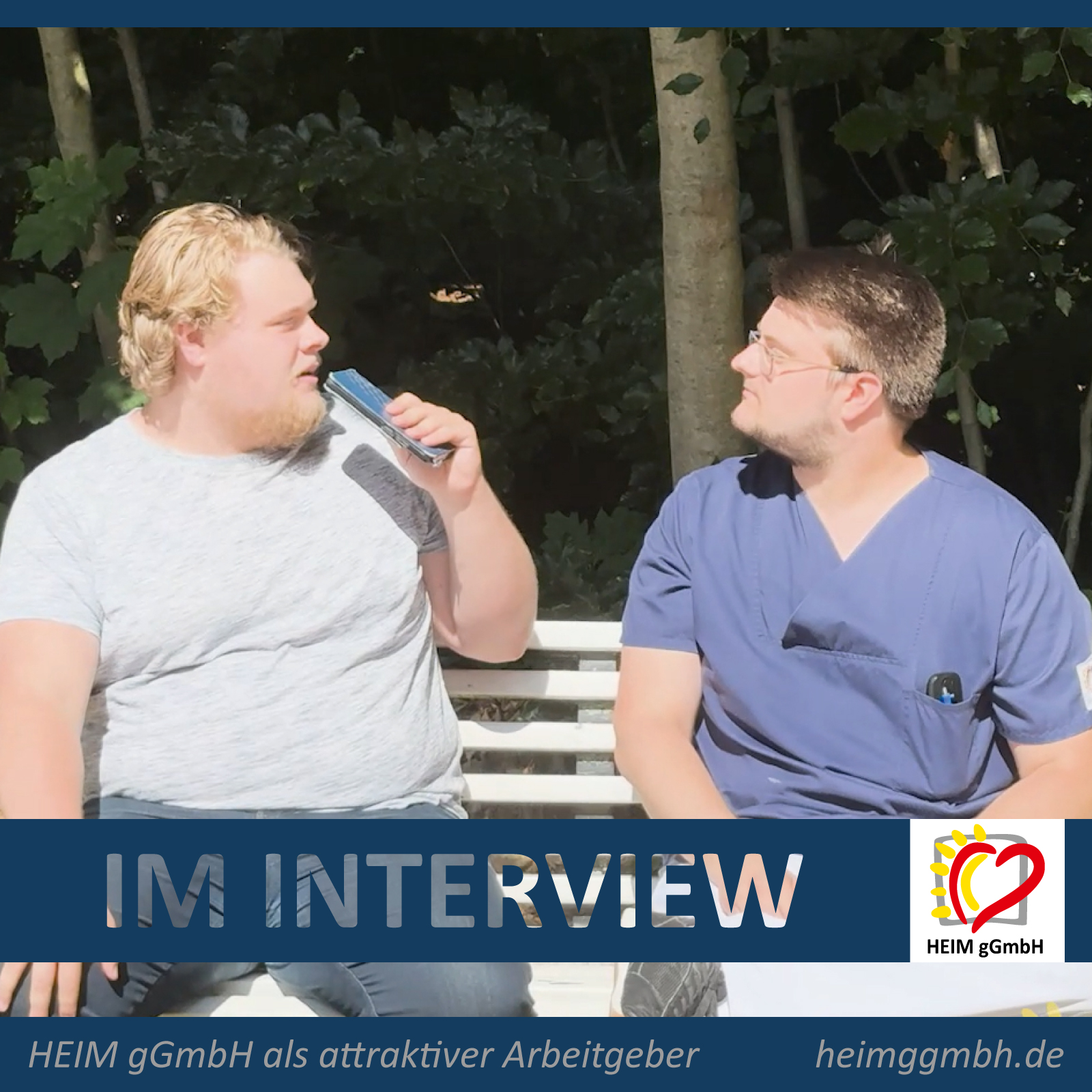 Unsere Mitarbeitenden der HEIM gGmbH im Kurzinterview – Heute Yannik. Pflegefachkraft udn Praxisanleiter in Chemnitz Glösa