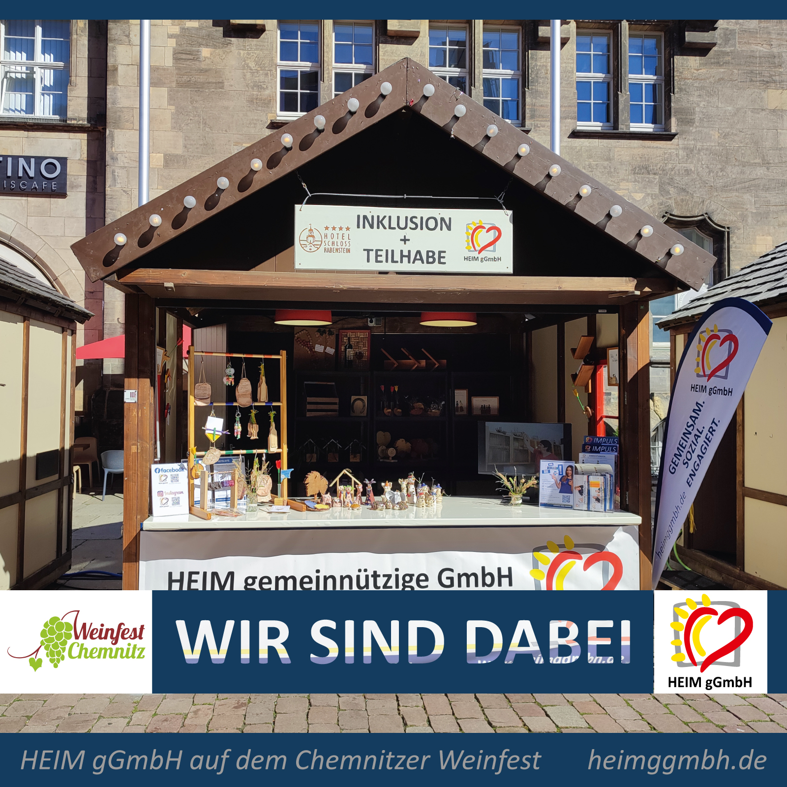 Wir präsentieren unser Unternehmen HEIM gGmbH auf dem Chemnitzer Weinfest 2025 - gelebte Inklusion und Teilhabe