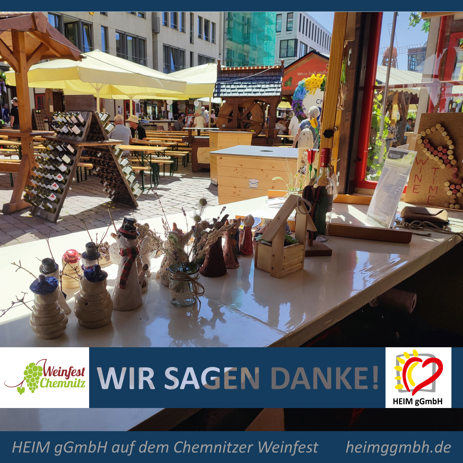 Das war die Teilnahme der HEIM gGmbH am Chemnitzer Weinfest 2025 - Danke, dass wir dabei sein durften und uns präsentieren konnten.