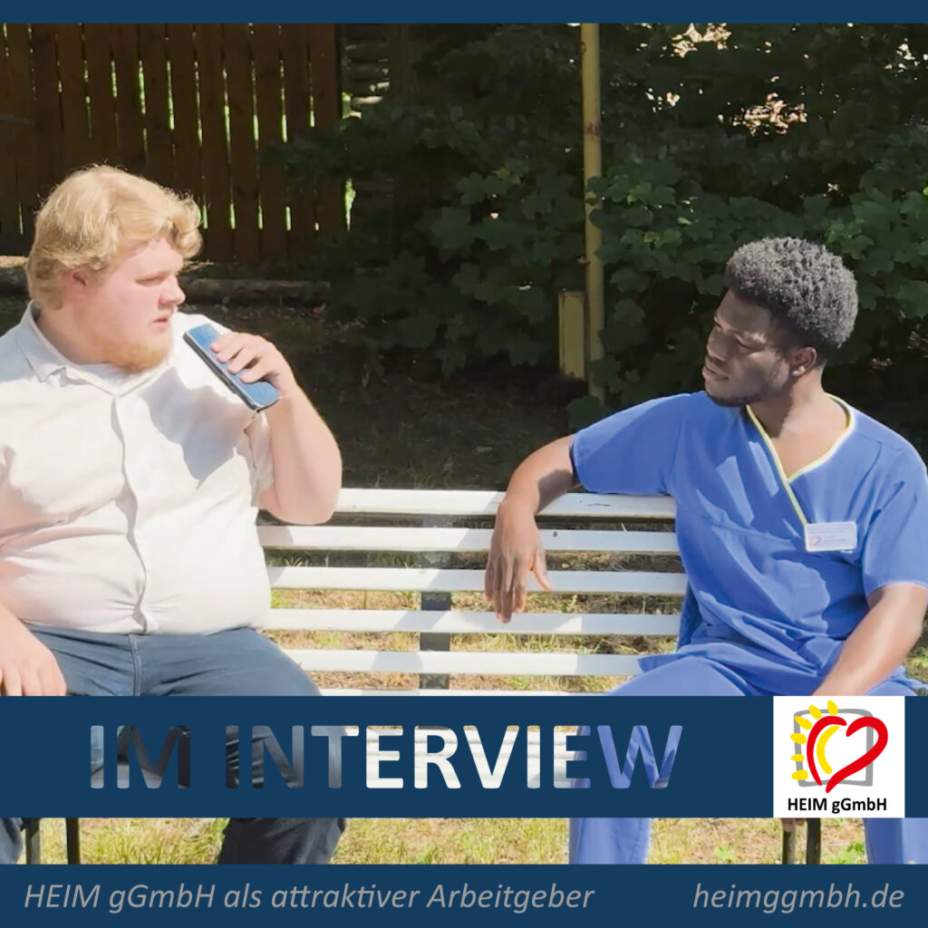 Unsere Auszubildenden im Kurzinterview – Heute: Vincent, der eine Ausbildung Pflegefachkraft bei der HEIM gGmbH absolviert.