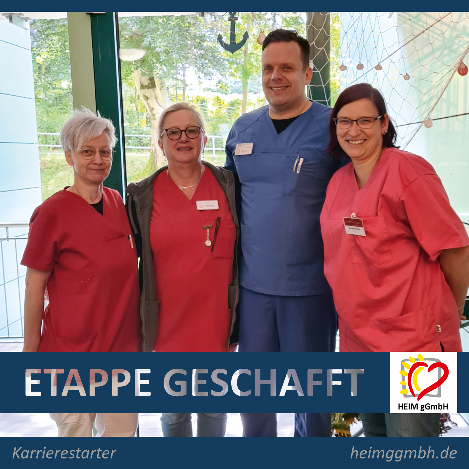 Bei der Ausbildung zur Pflegefachkraft sind bei der HEIM gGmbH in Chemnitz die Zwischenprüfungen geschafft. Hier ein Blick nach Harthau.