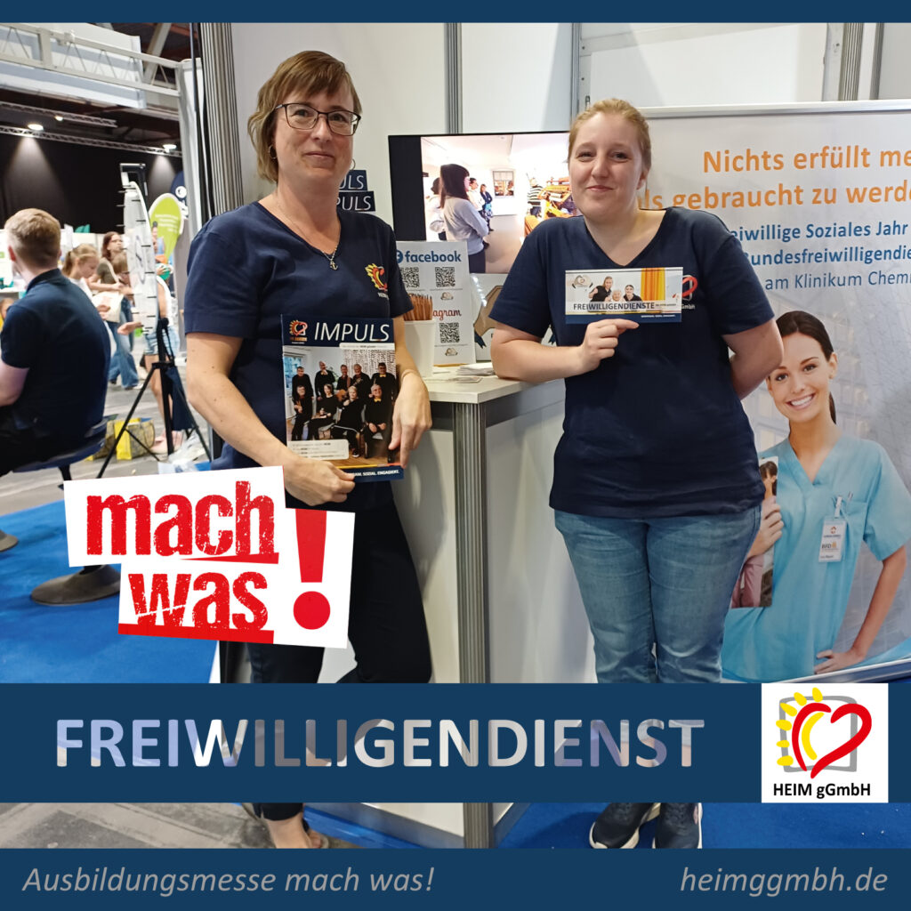 Die Freiwilligendienste der HEIM gGmbH am 20. udn 21. September 2025 auf der Ausbildungsmesse mach was! in der Messe Chemnitz
