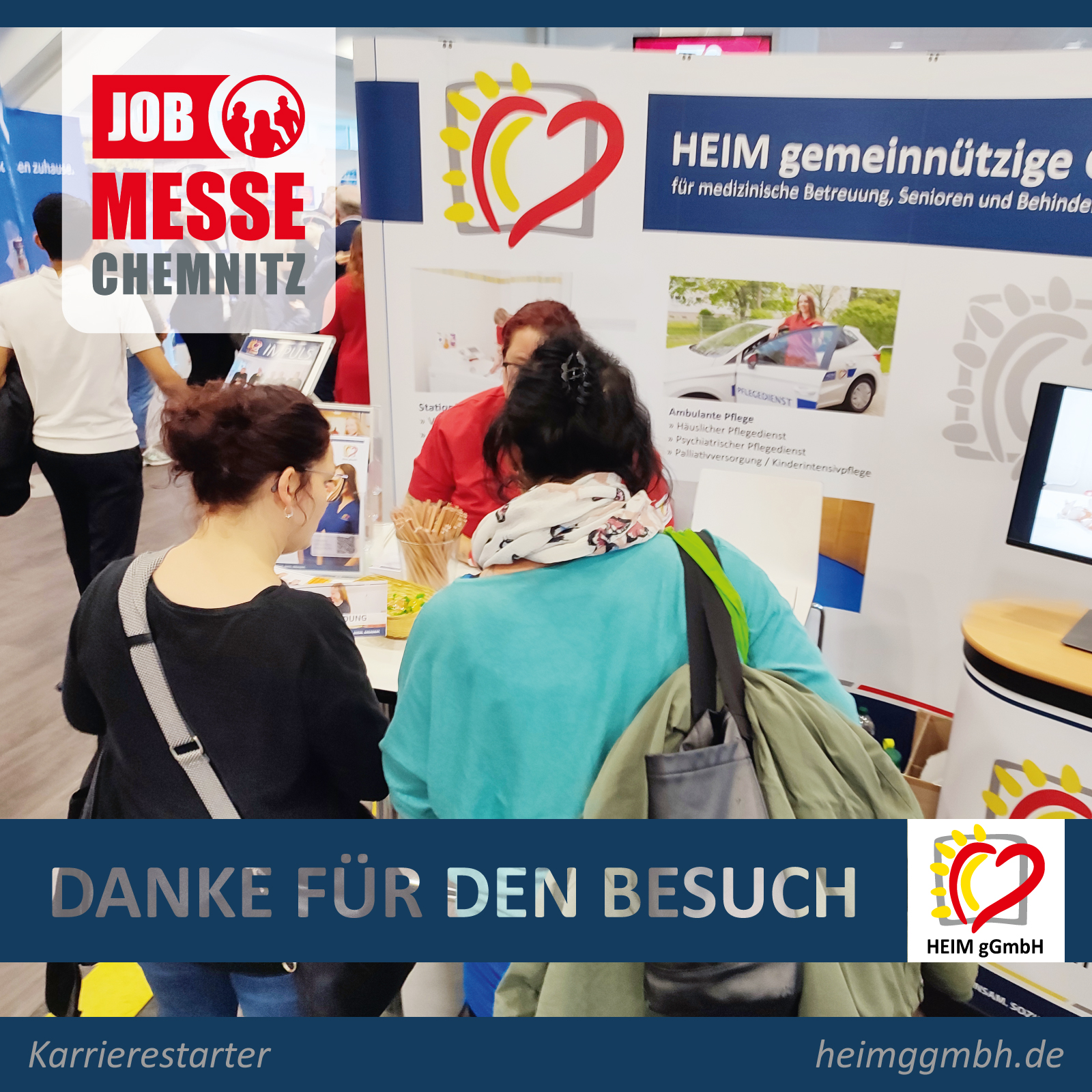 Das Team der HEIm gGmbH auf der Jobmesse Chemnitz - interessante Gespräche mit interessanten Menschen - Vielen Dank.