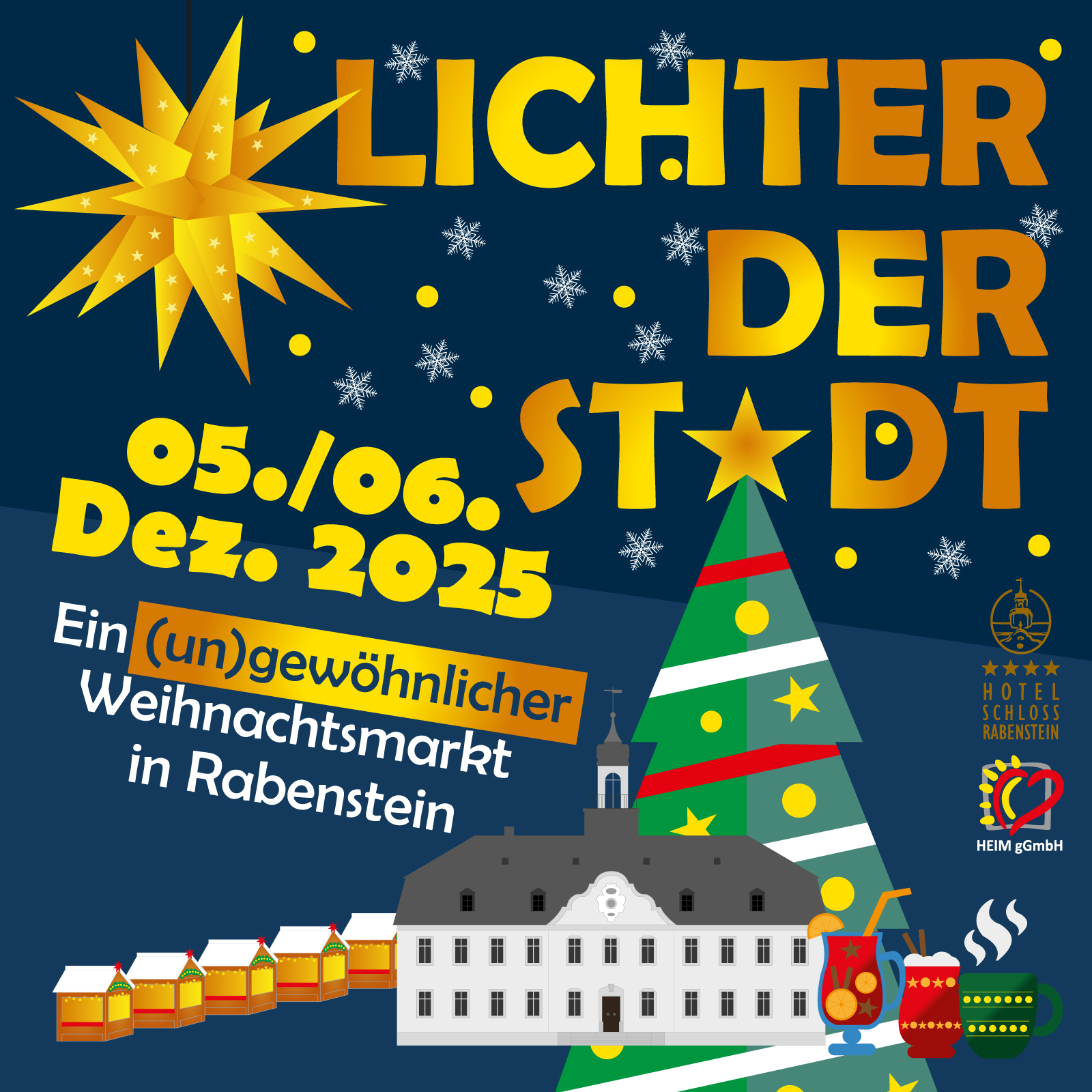 Der (un)gewöhnliche Weihnachtsmarkt LICHTER DER STADT am Schloss Rabenstein geht 2025 in die dritte Runde - HEIM gGmbH