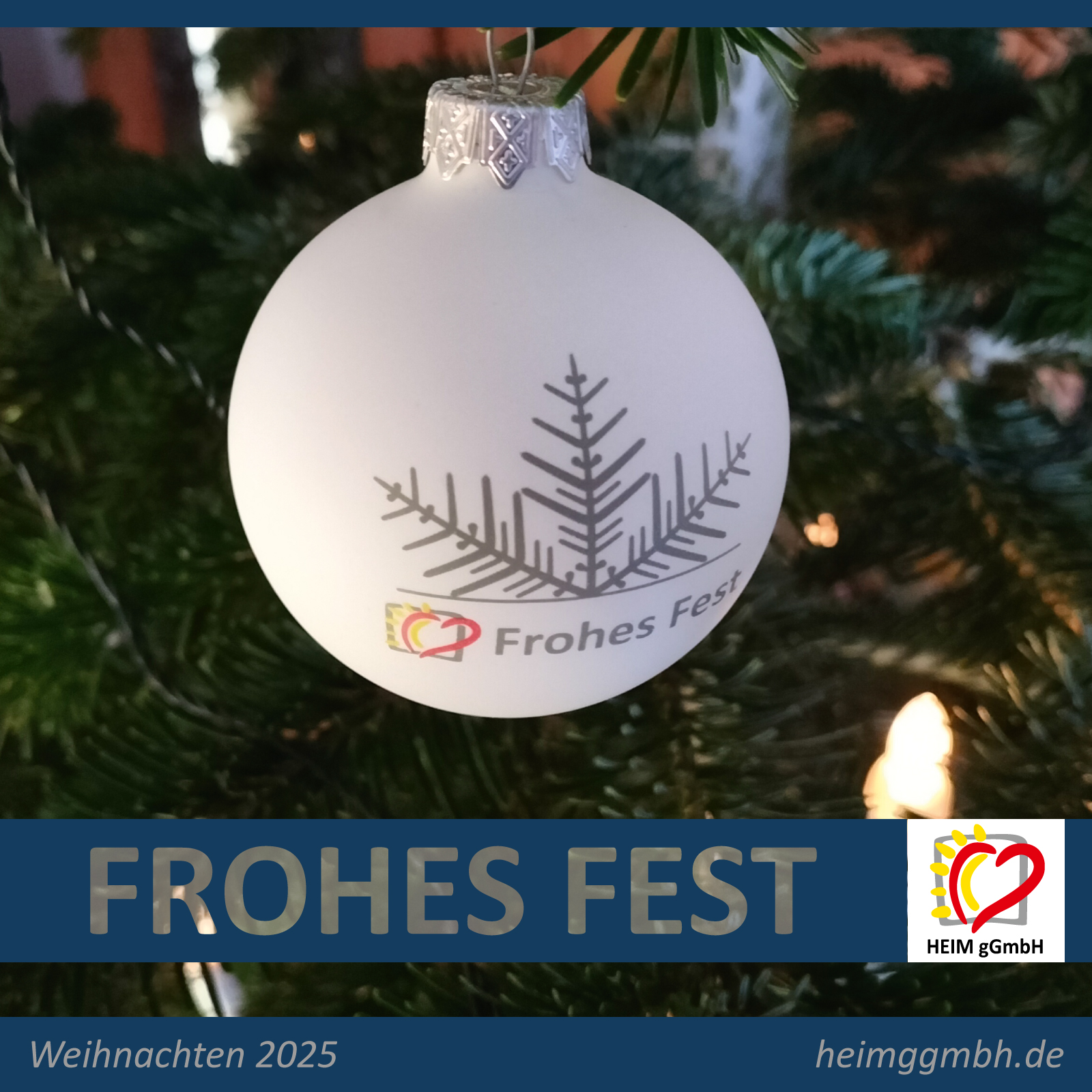 Frohe Weihnachten wünscht das gesamte Team der HEIM gemeinnützigen GmbH in CHemnitz - Gemeinsam. Sozial. Engagiert,