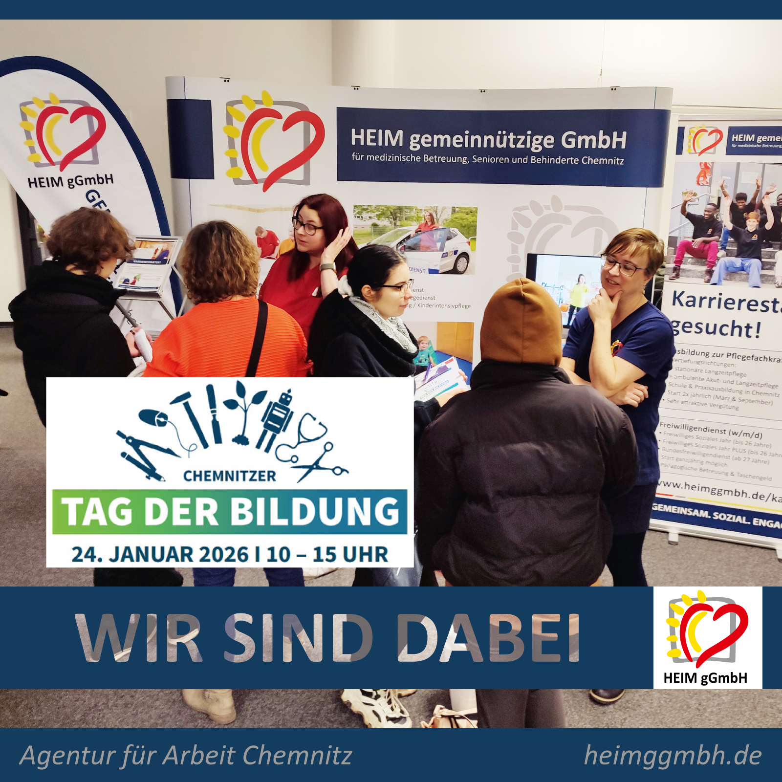 Tag der Bildung 2026 in der Agentur für Arbeit Chemnitz - Die HEIM gGmbH ist natürlich mit vor Ort dabei. Wir freuen uns!