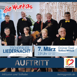 Die inklusive Band Wonkas aus den Wohnst&auml;tten der HEIM gGmbH in Chemnitz bei der Zschopauer Liedernacht am 7. M&auml;rz 2026
