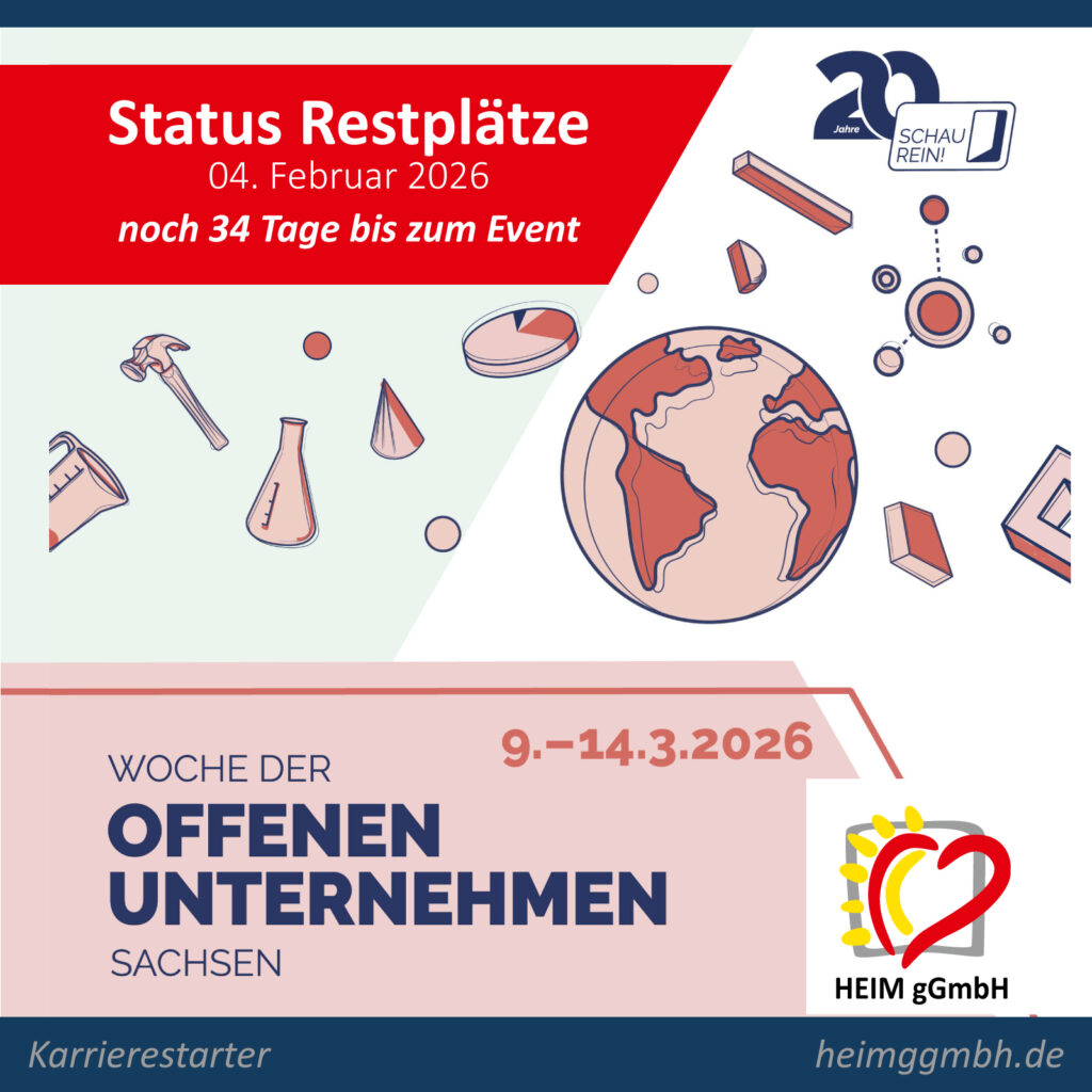 Noch 34 Tage bis SCHAU REIN! Status der freien Plätze – Stand 04. Februar 2026