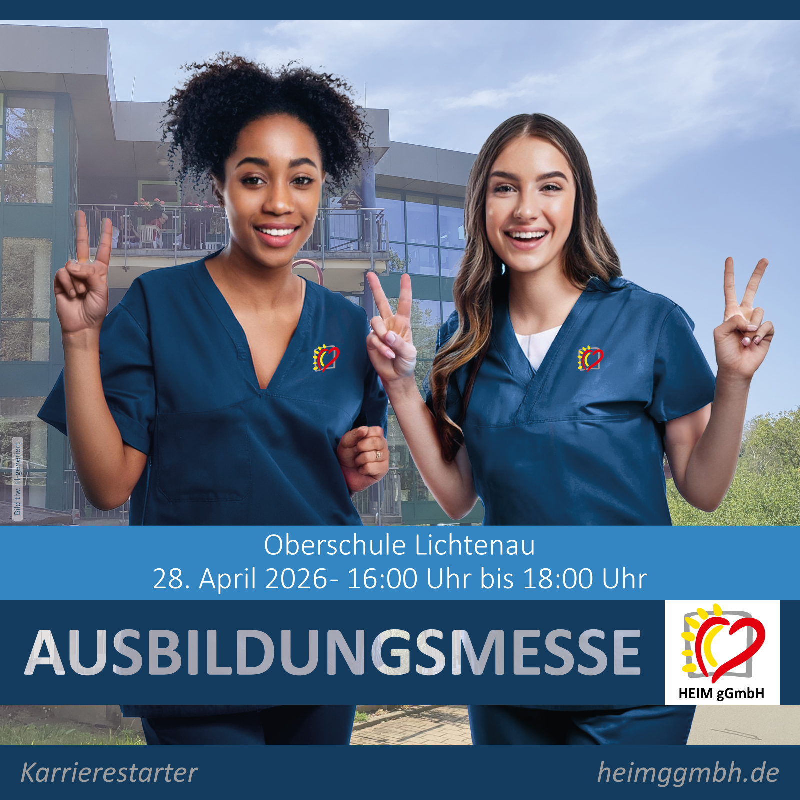 Ausbildungsmesse an der Oberschule Lichtenau - das Team der HEIM gGmbH aus Chemnitz ist natürlich mit dabei.