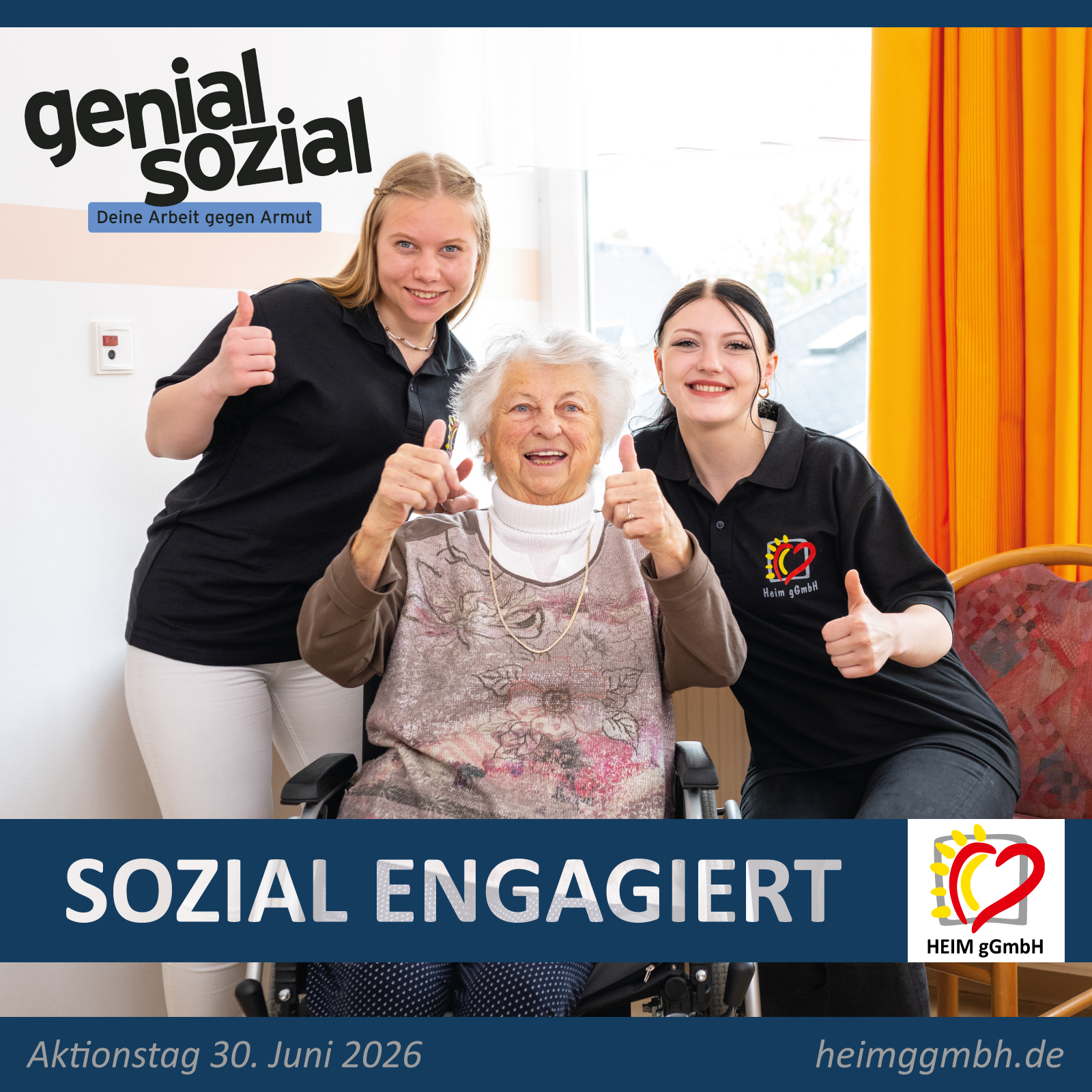 genial sozial – Deine Arbeit gegen Armut - Die HEIM gGmbH in Chemnitz unterstützt den Aktionstag mit zehn Stellen