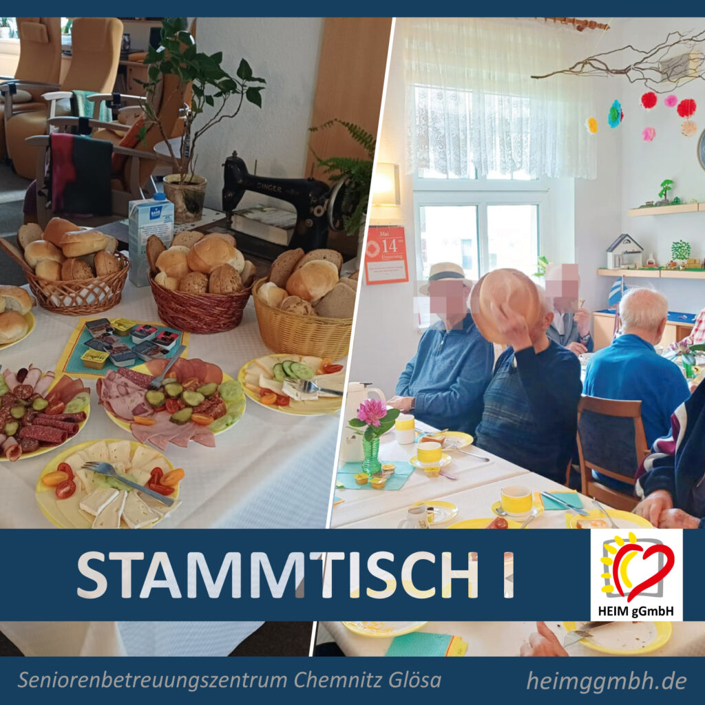 Seniorenbetreuungszentrum Chemnitz Glösa der HEIM gGmbH - der regelmäßige Männerstammtisch sorgt für Austausch und Gemeinsamkeit