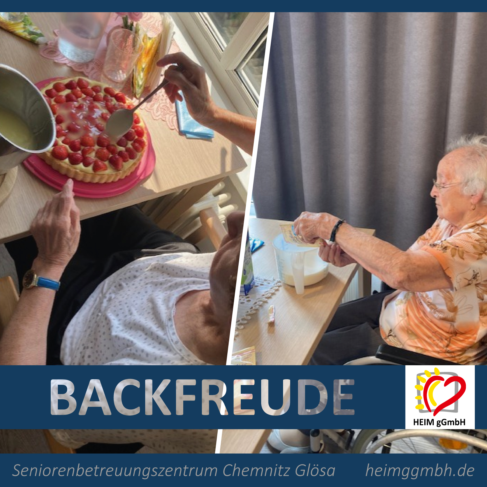 Auch im Seniorenbetreuungszentrum in Chemnitz Glösa der HEIM gGmbH wurde gemeinsam gebacken und gemeinsam genossen.
