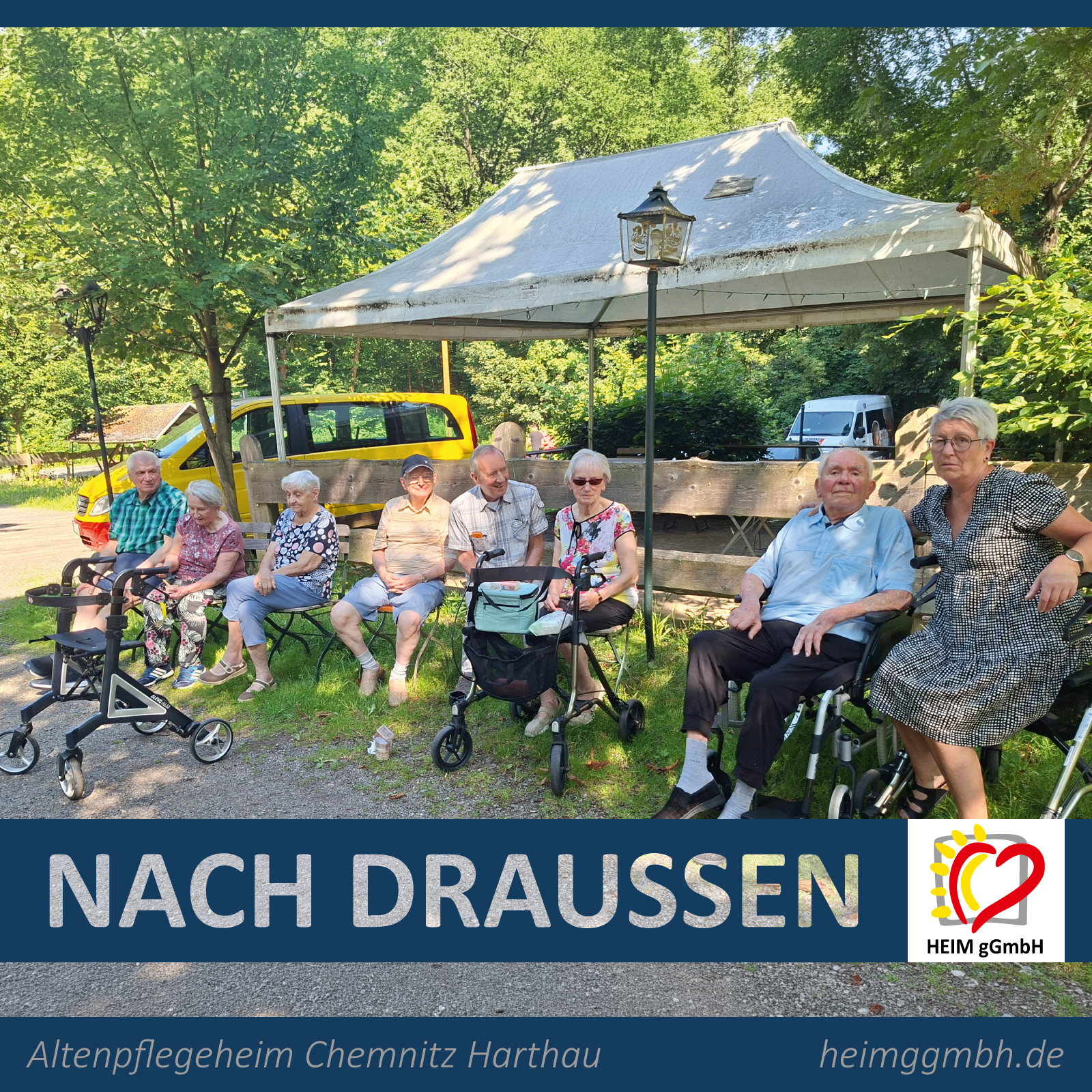 Altenpflegeheim Harthau der HEIM gGmbH in Chemnitz - Ausflug der Bewohner in den Zeisigwald mit Spaziergang und Eis