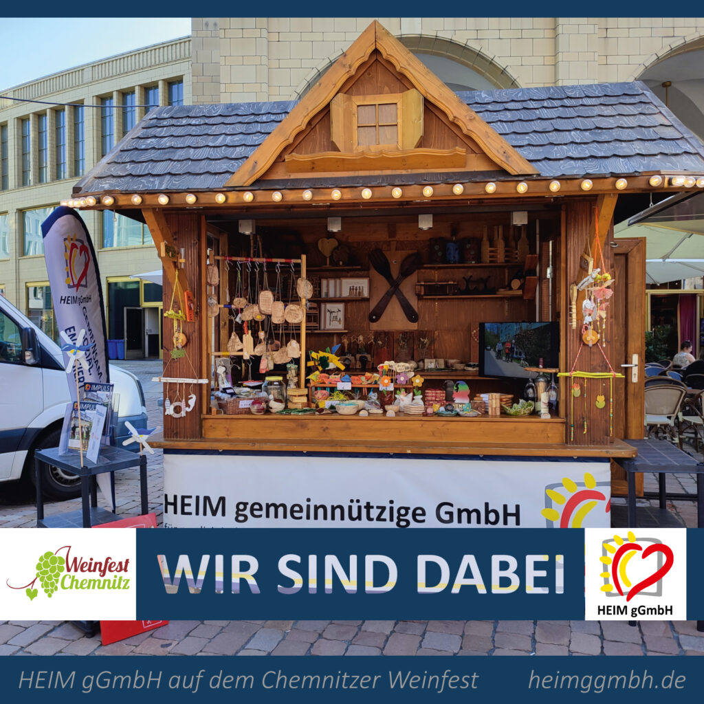 Die Teams der HEIM gGmbH auf dem Chemnitzer Weinfest 2026 - Vorbei kommen, schauen und mit uns ins Gespräch kommen.