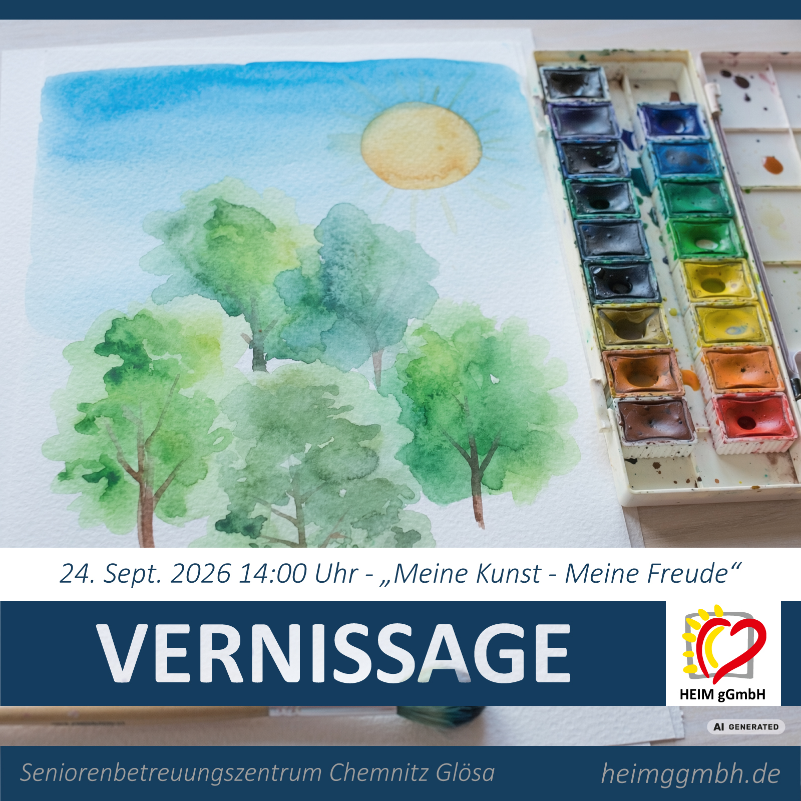 Kunst-Vernissage im Seniorenbetreuungszentrum Chemnitz Glösa der HEIM gGmbH dieses Mal im Zeichen der Woche der Demenz