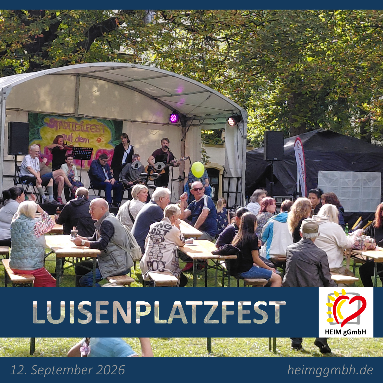 HEIM gemeinnützige GmbH auf dem Luisenplatzfest in Chemnitz - Gemeinsam. Sozial. Engagiert. Für den Stadtteil